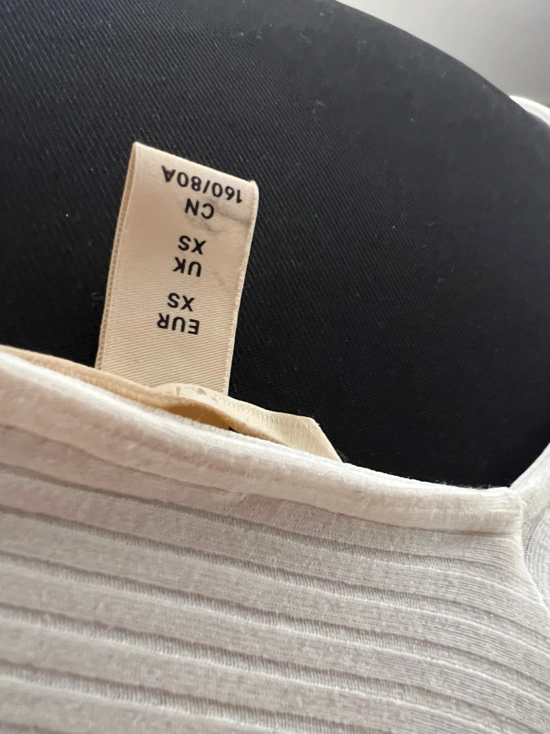 Vit ribbad croppad topp XS - 1