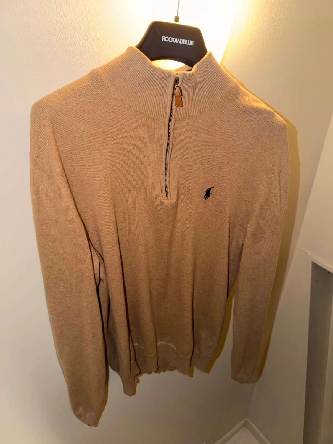 Beige half zip stickad tröja Polo Ralph Lauren