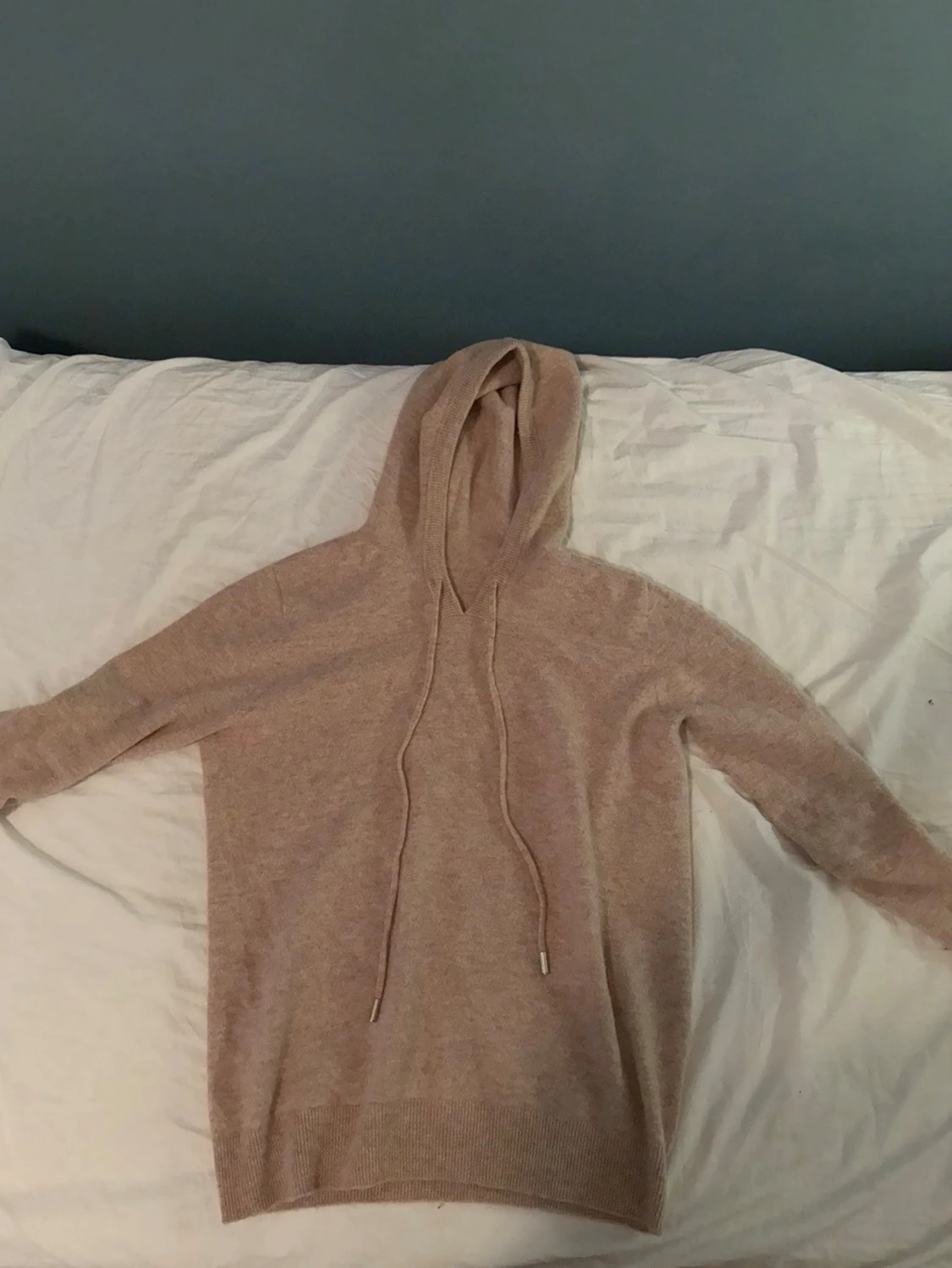 Beige Merinoull hoodie