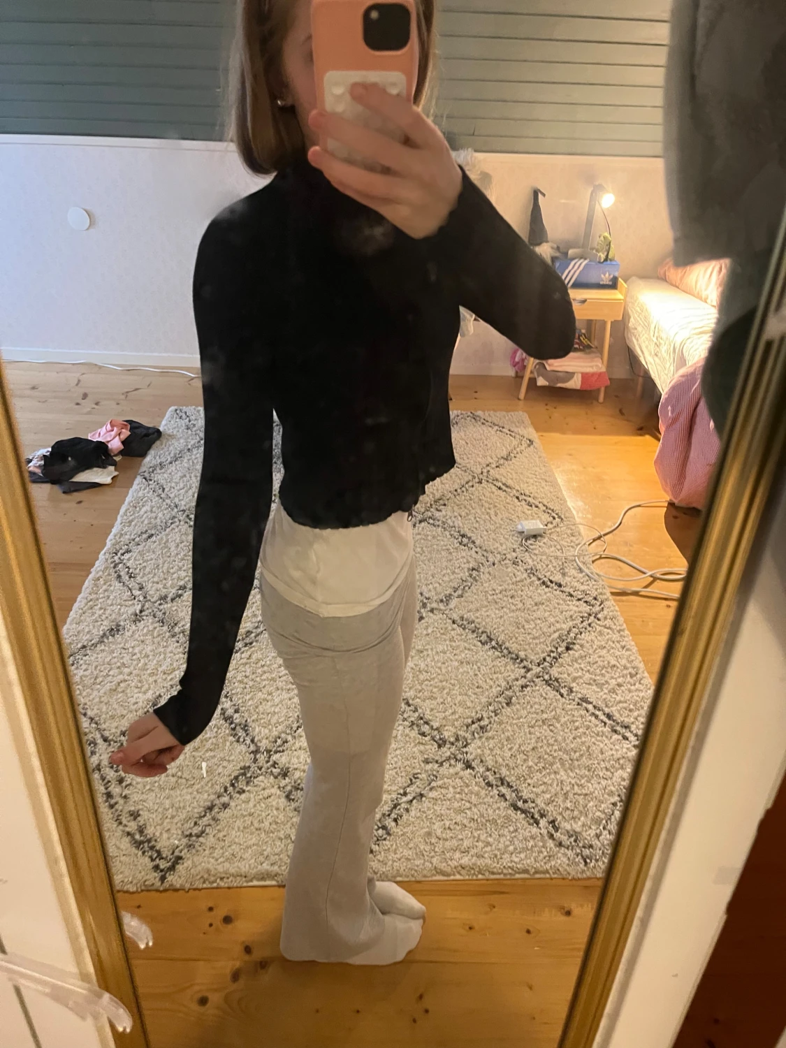Svart ribbad kofta från H&M - 5