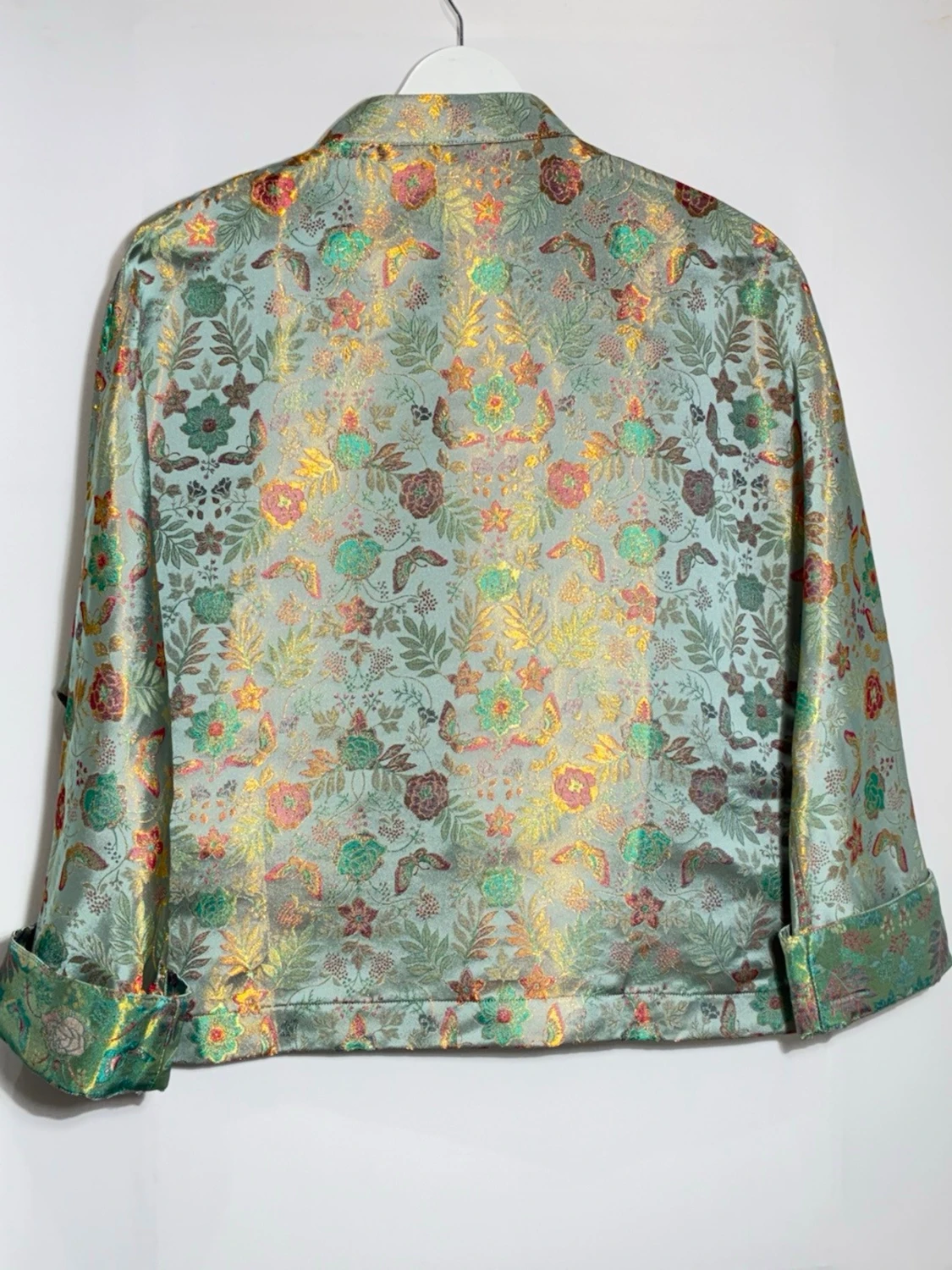 Silkesjacka i 100 % siden – konstnärligt mönster  - 3