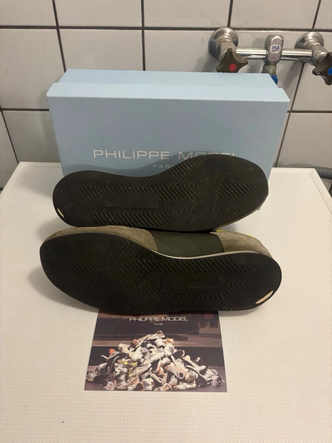 Philippe Model sneakers med gula detaljer - 5