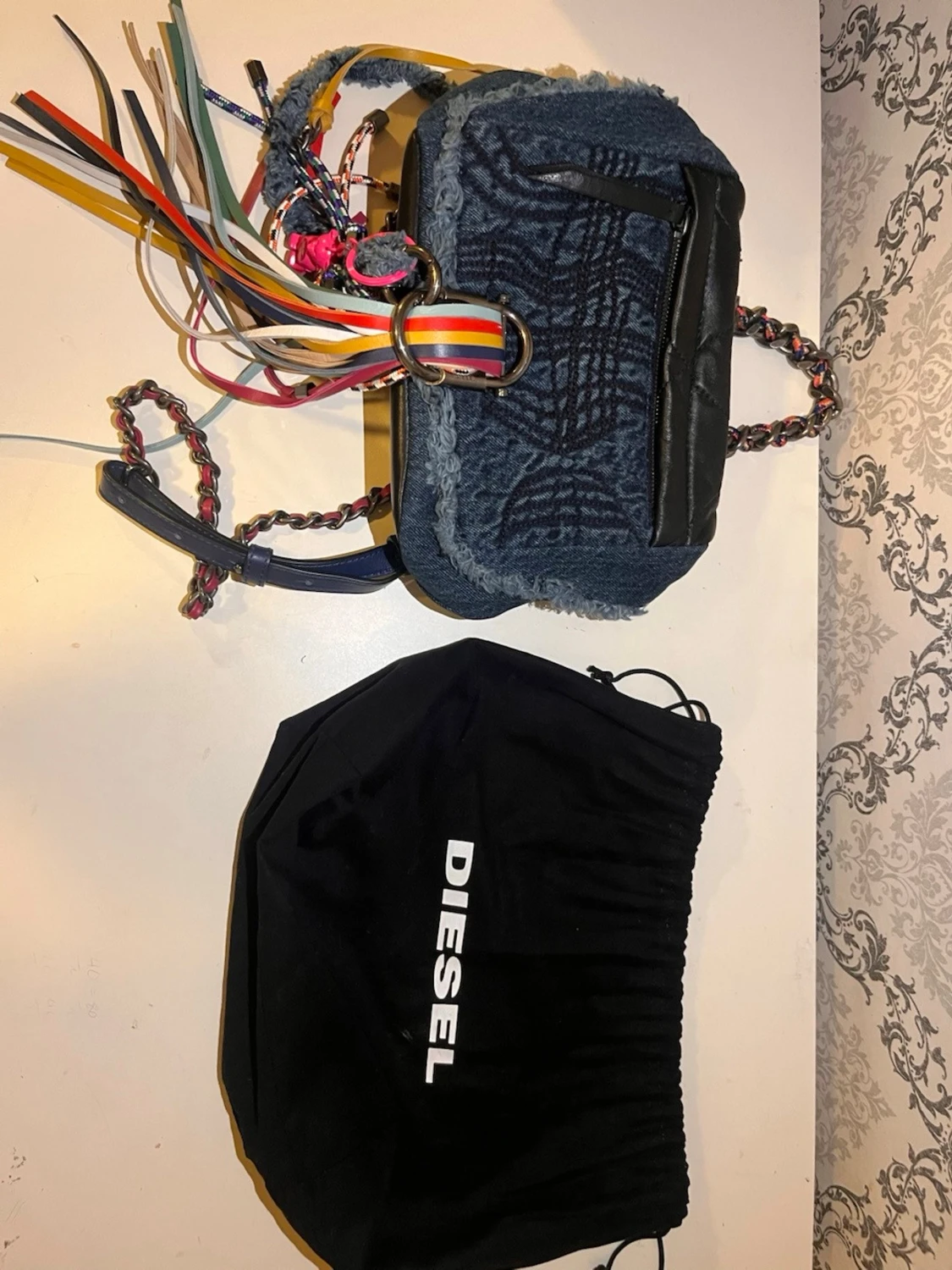 Blå ryggsäck med fransar från Diesel - 3