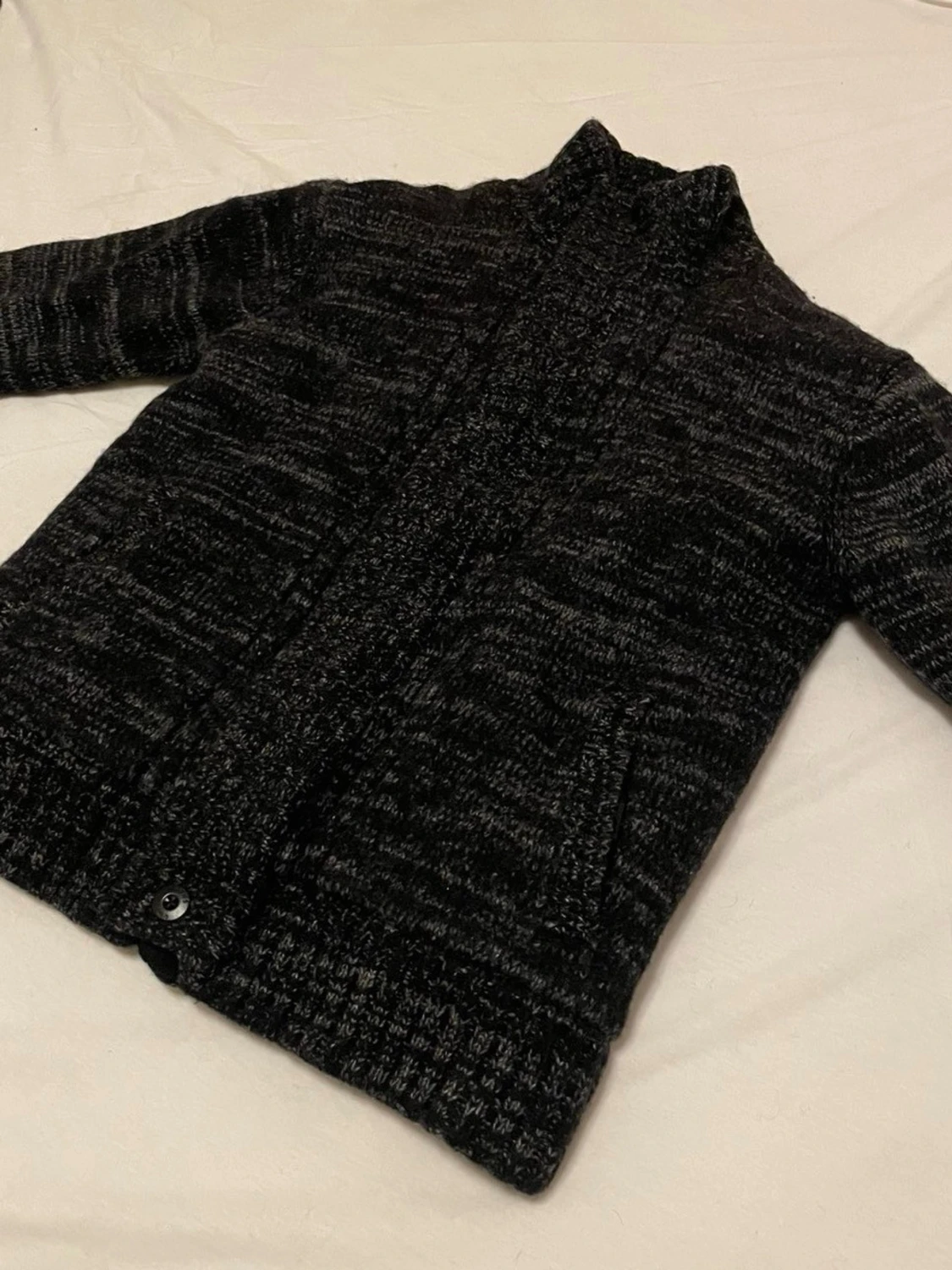  Stickad fodrad ull cardigan   - 1