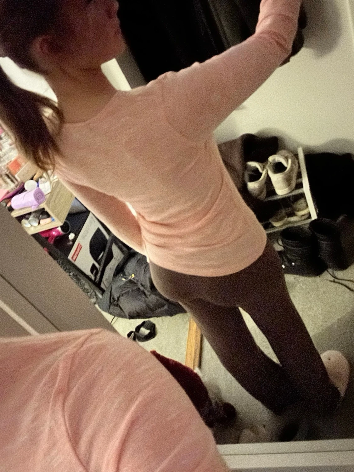 Mjuk långärmad ljusrosa topp - 1