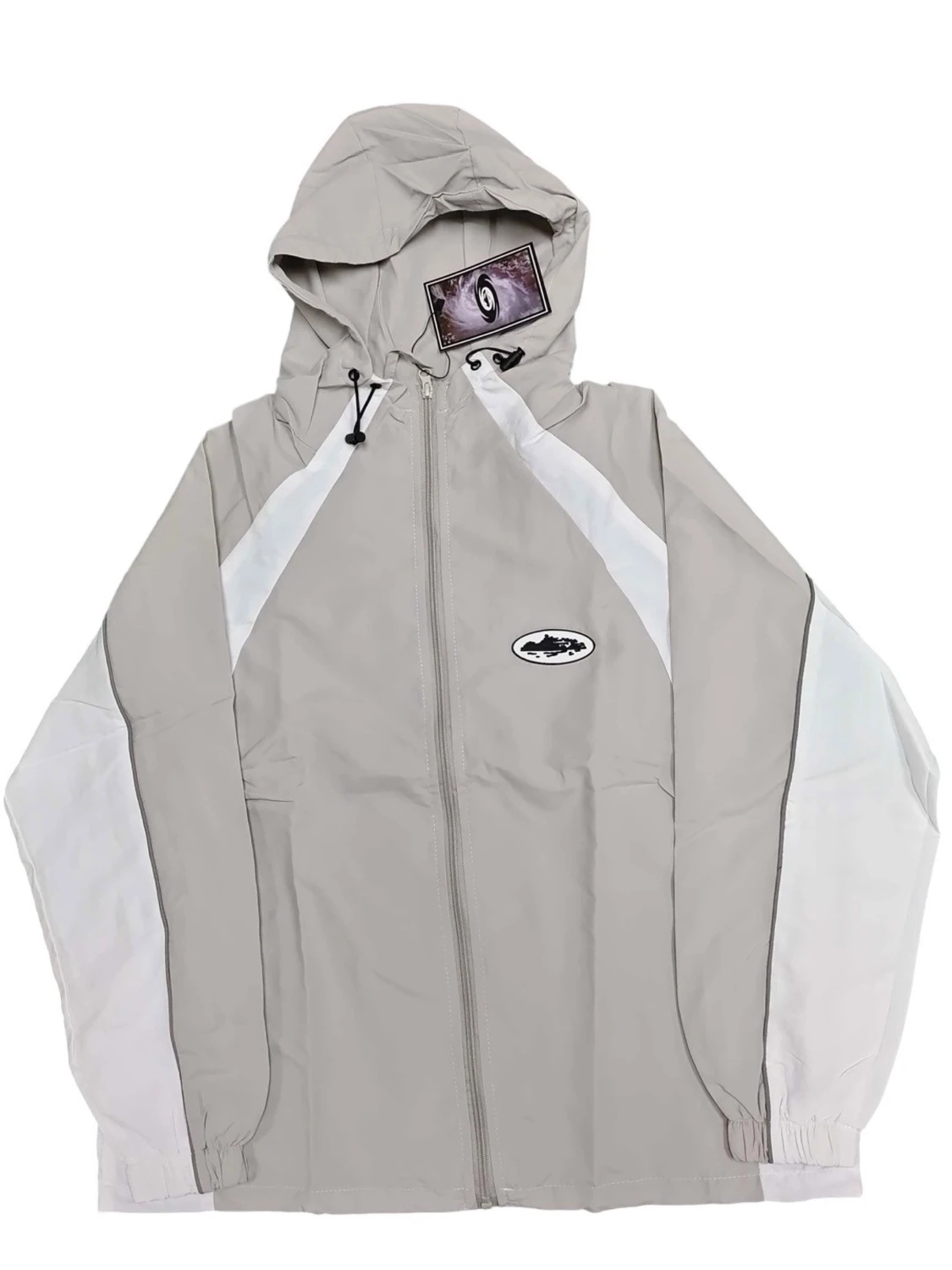 Grå och vit vindjacka från Corteiz