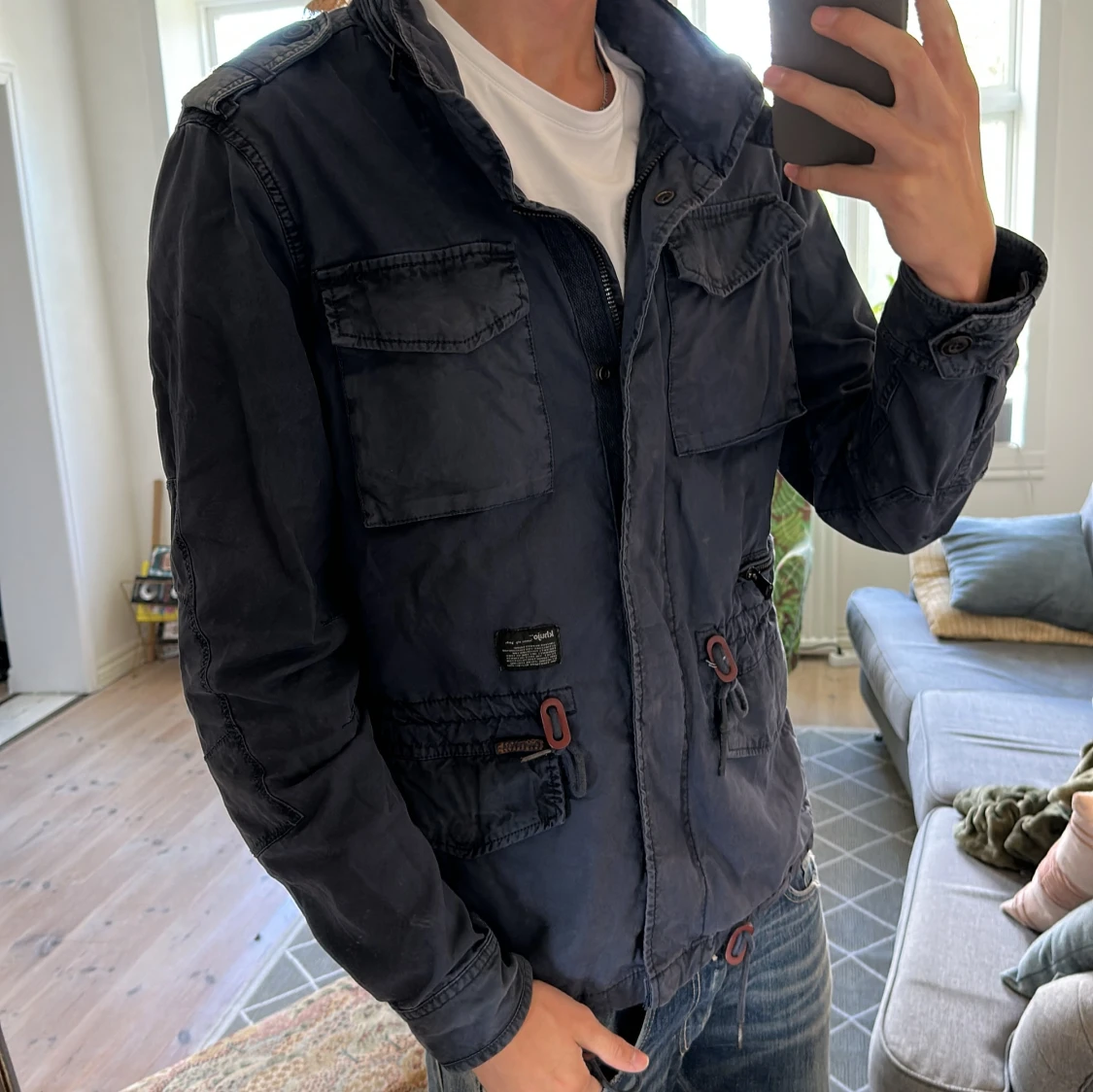 Field jacket mörkblå, size M  - 2