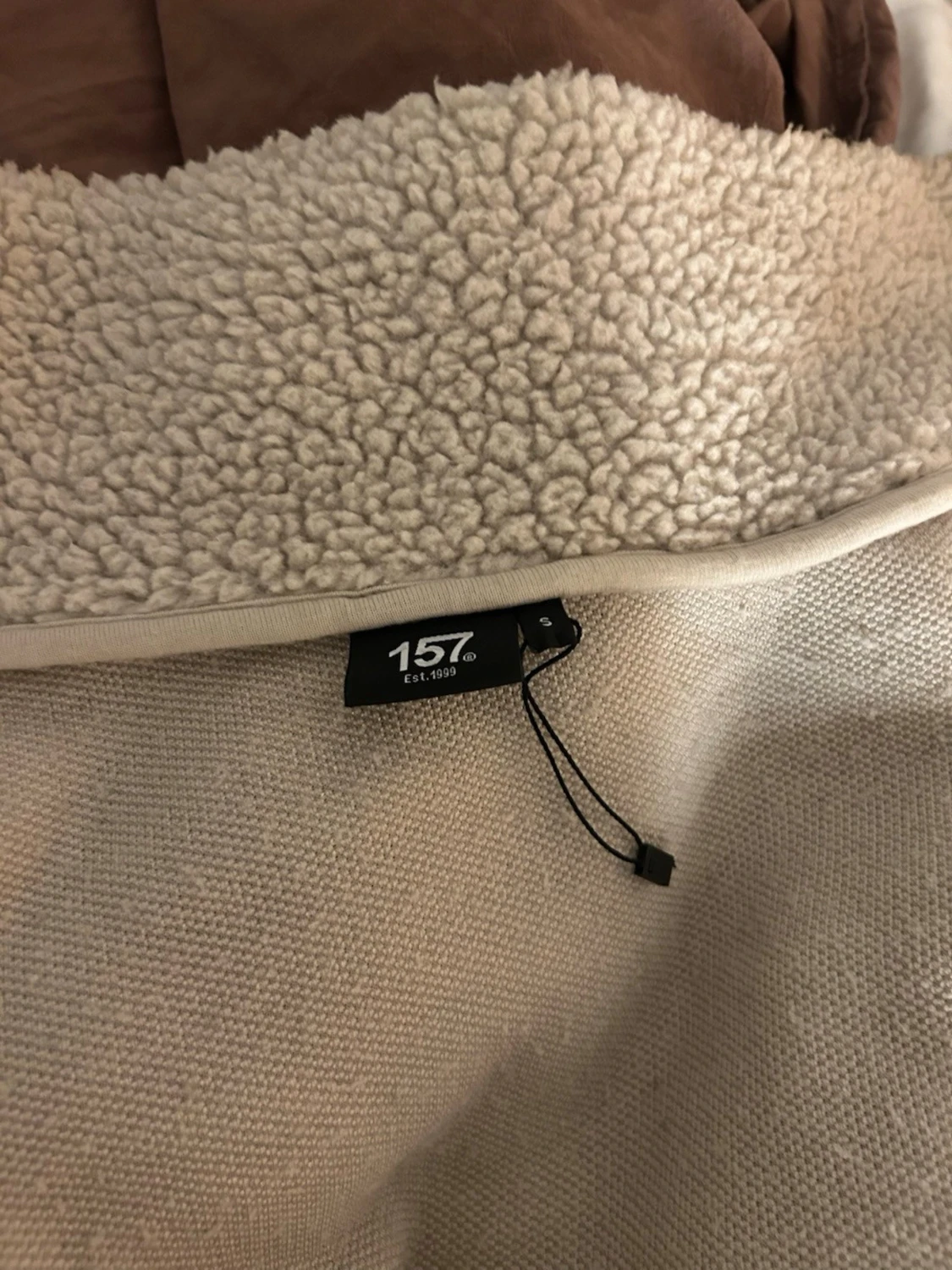 Beige teddyjacka med dragkedja - 3