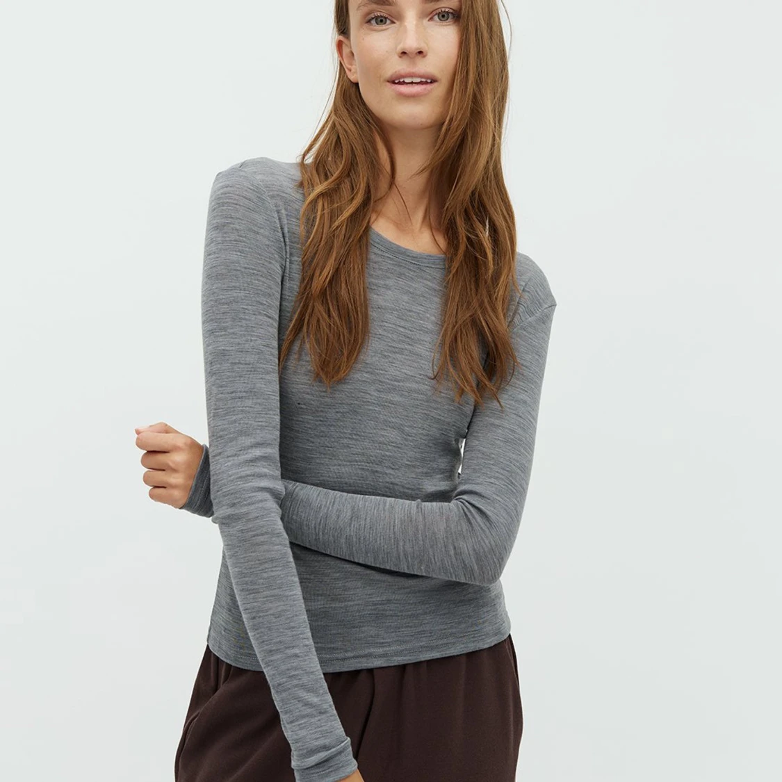 Grå långärmad topp  - 2