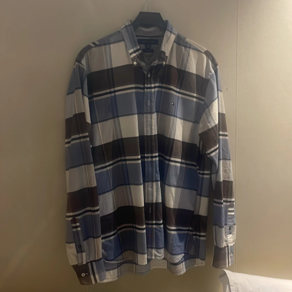 Rutig skjorta Tommy Hilfiger blå/brun