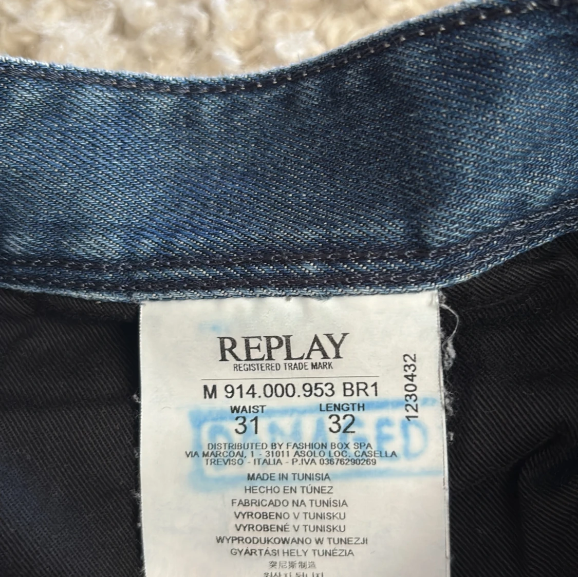 Blå slitna skinny jeans Replay - 4