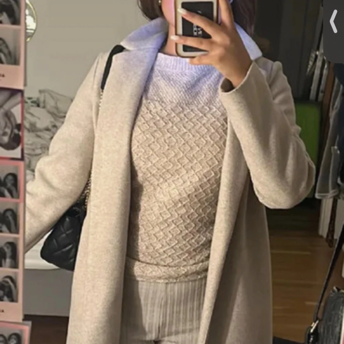 Beige kappa i ullmix - 4