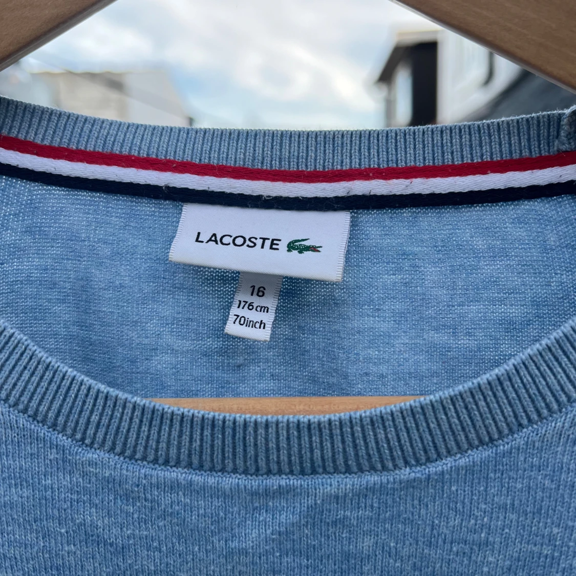 Ljusblå stickad tröja från Lacoste - 3