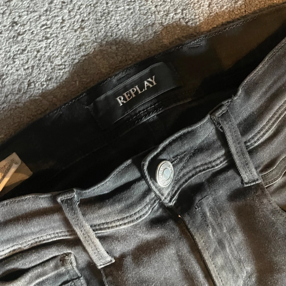 Svarta Replay Anbass slim jeans - 1
