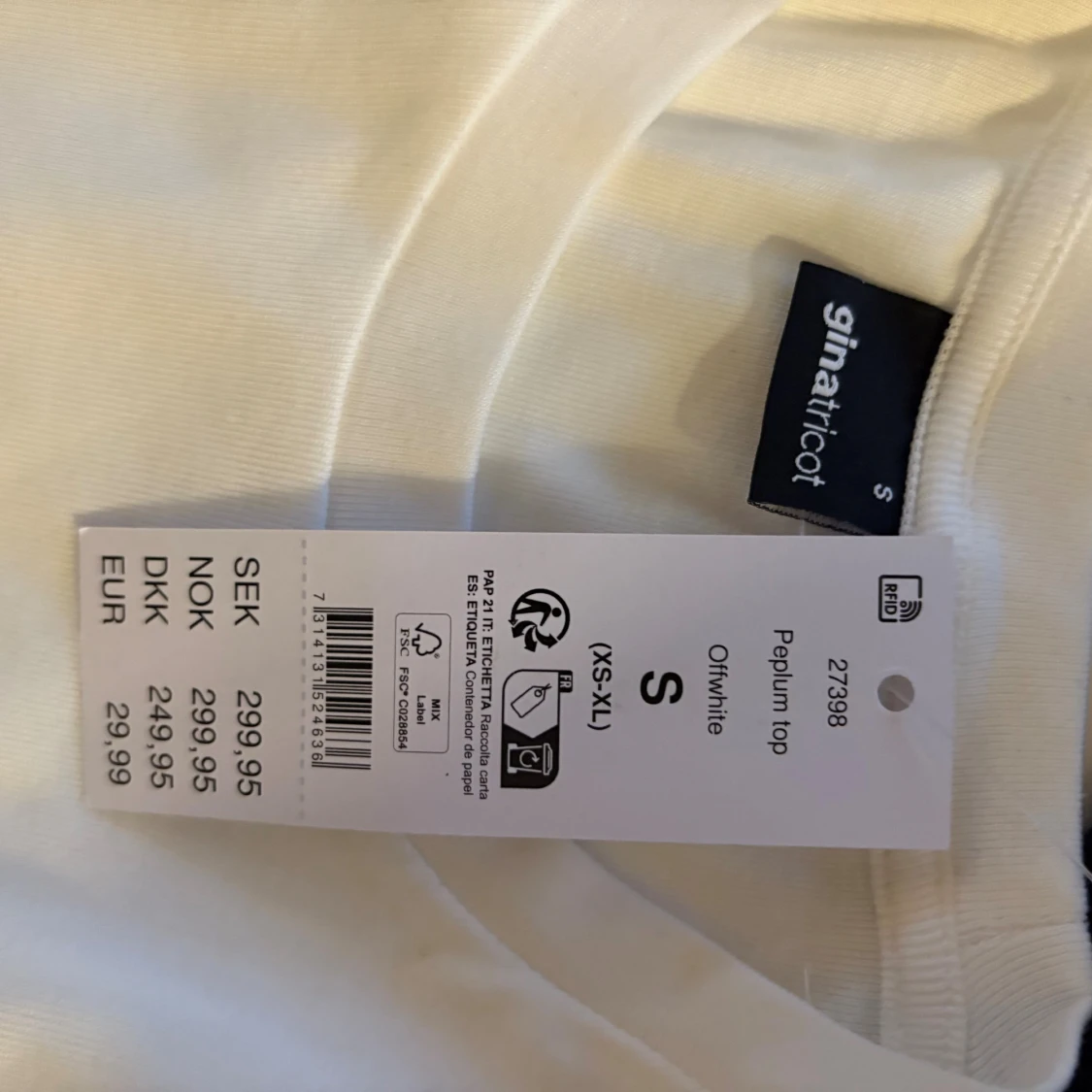 Vit peplum topp från Gina Tricot - 1