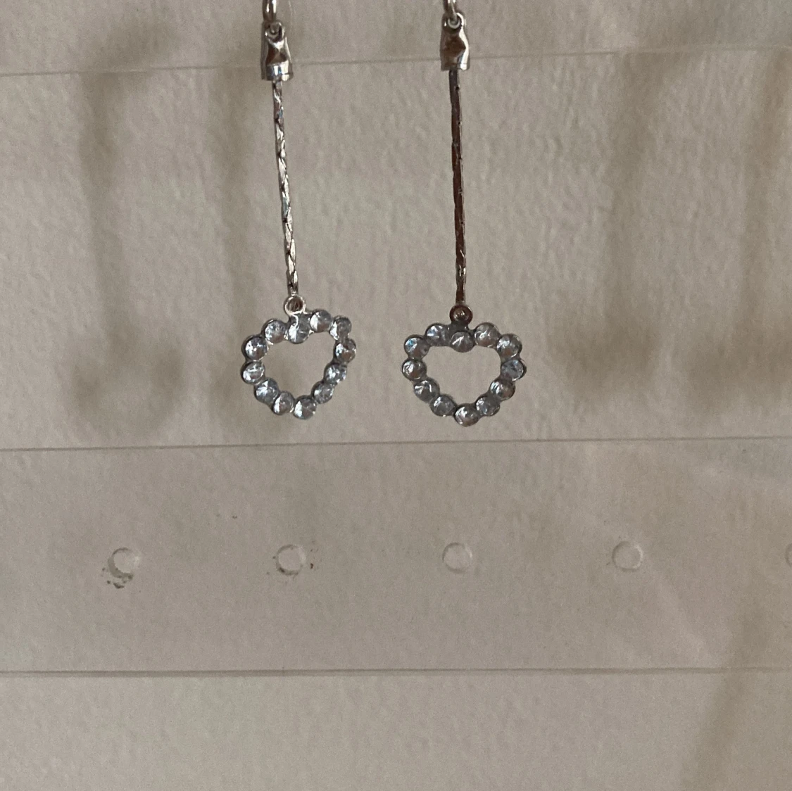 3 par silvriga hängande örhängen - 2