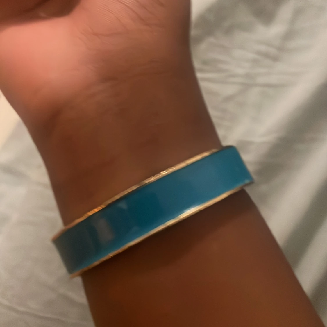 Blått och guldigt chunky armband - 1