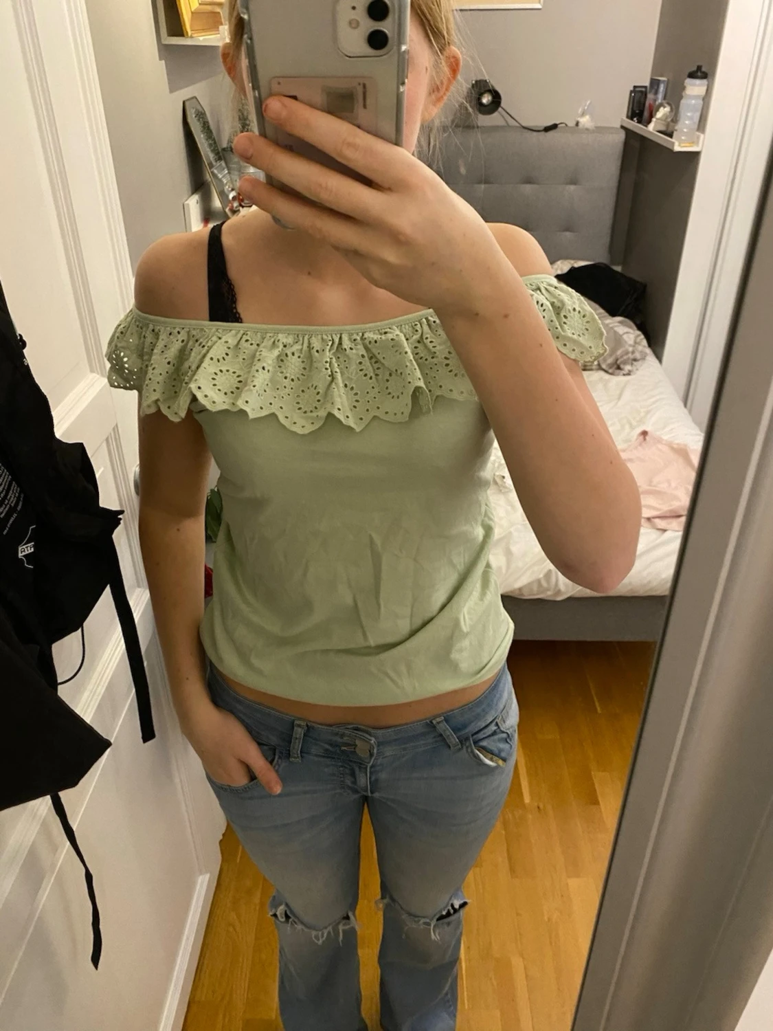 Ljusgrön topp med volang från Primark - 1