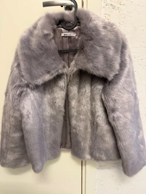 Ljusgrå pälsjacka från Gina Tricot - Ljusgrå pälsjacka från Gina Tricot. Jackan har bred krage och helfodrad insida. Knappast använd så känns som ny.