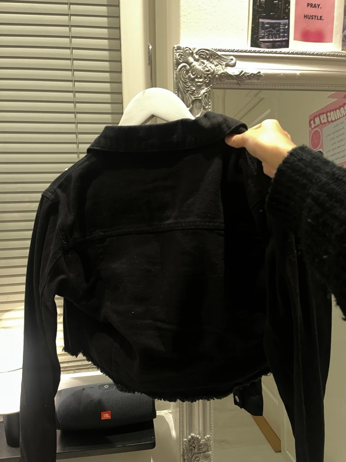 Svart croppad jeansjacka - 3