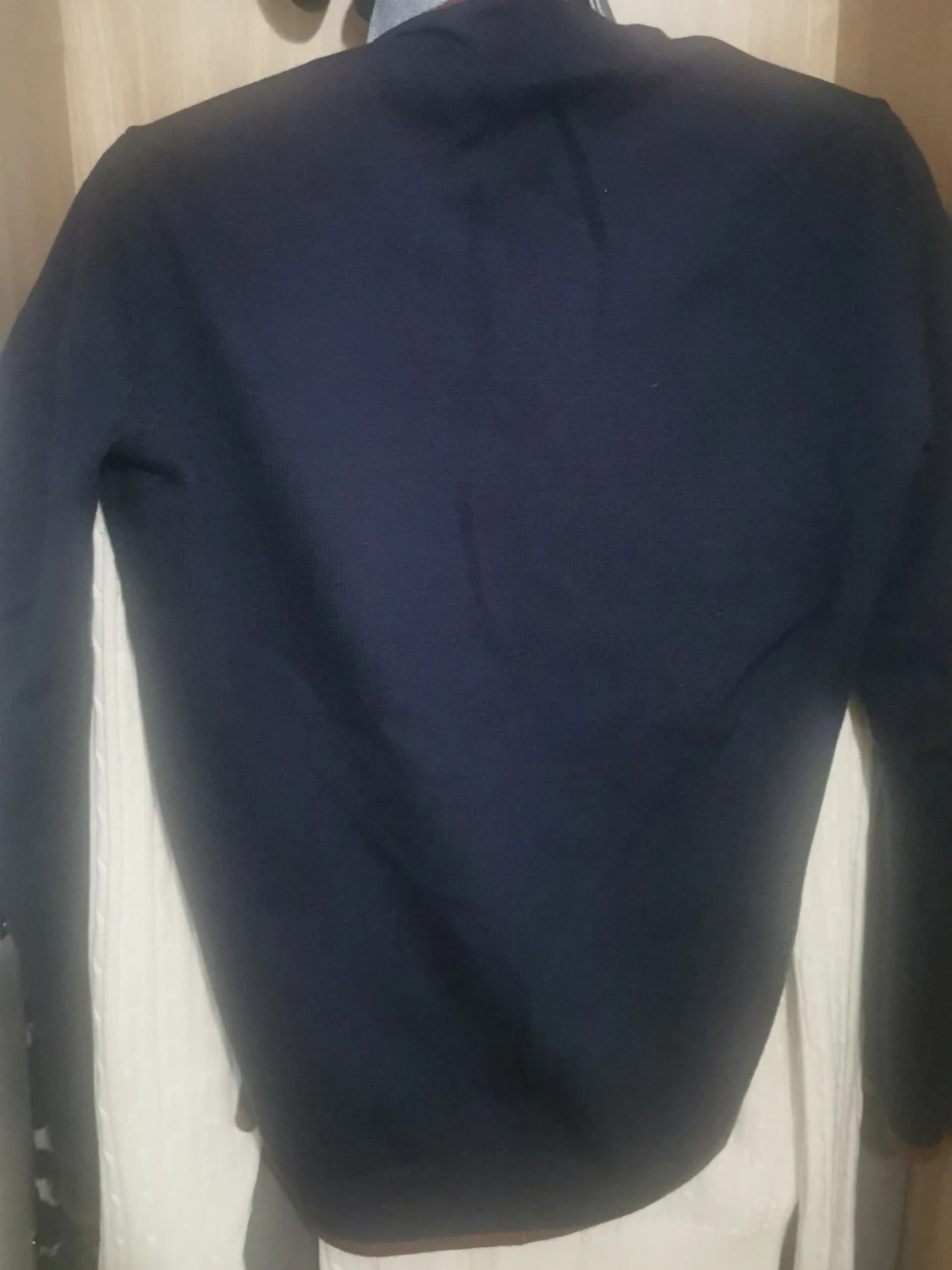 Mörkblå argyle stickad tröja Brokedale