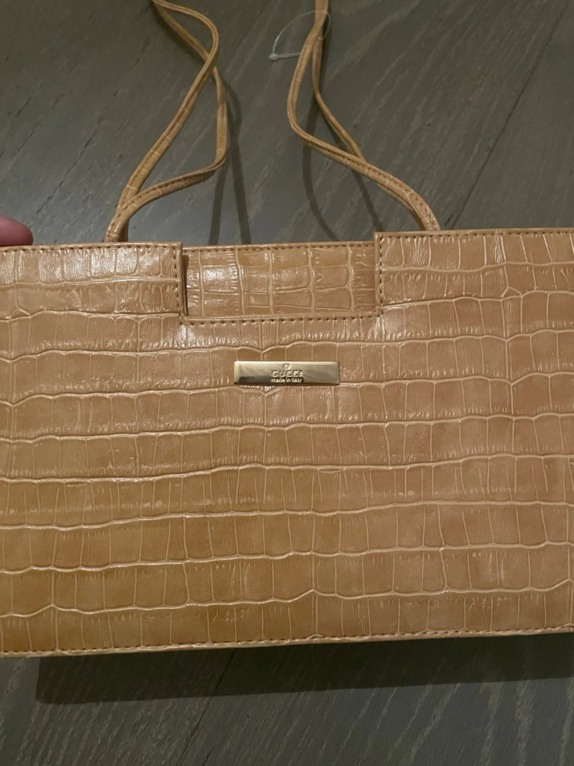 Beige axelväska  i skinn - 2