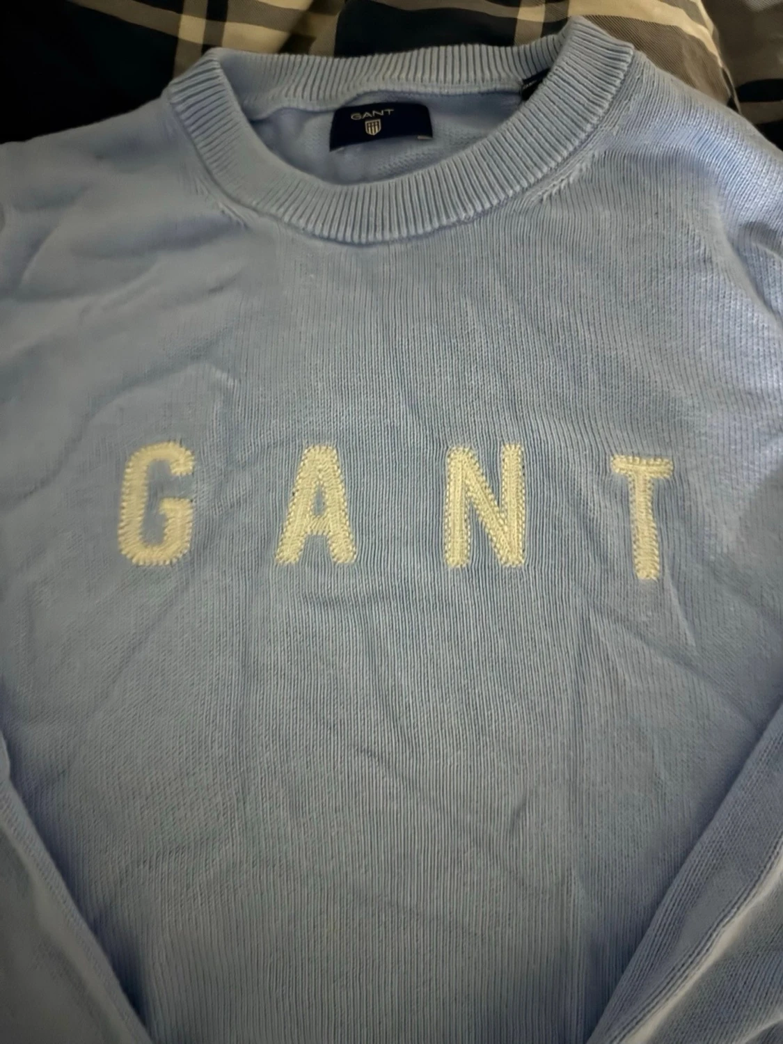 Ljusblå stickad tröja från GANT - 1