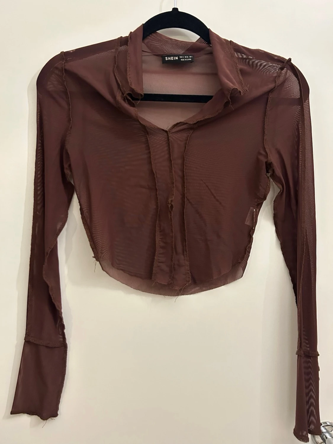 Brun mesh topp från SHEIN - 2