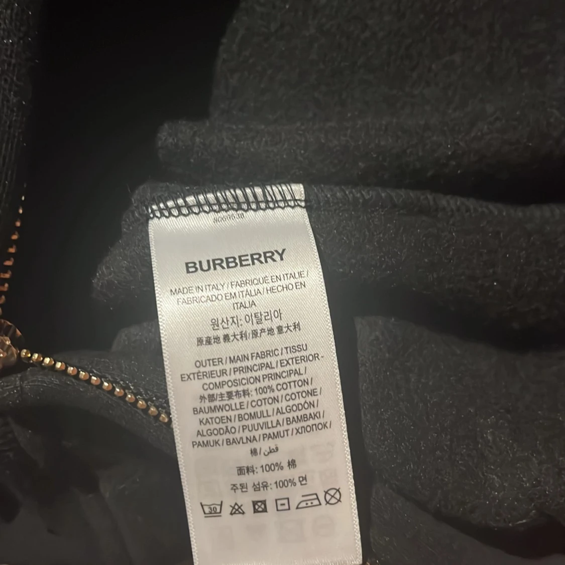 Svart Burberry hoodie med dragkedja - 4