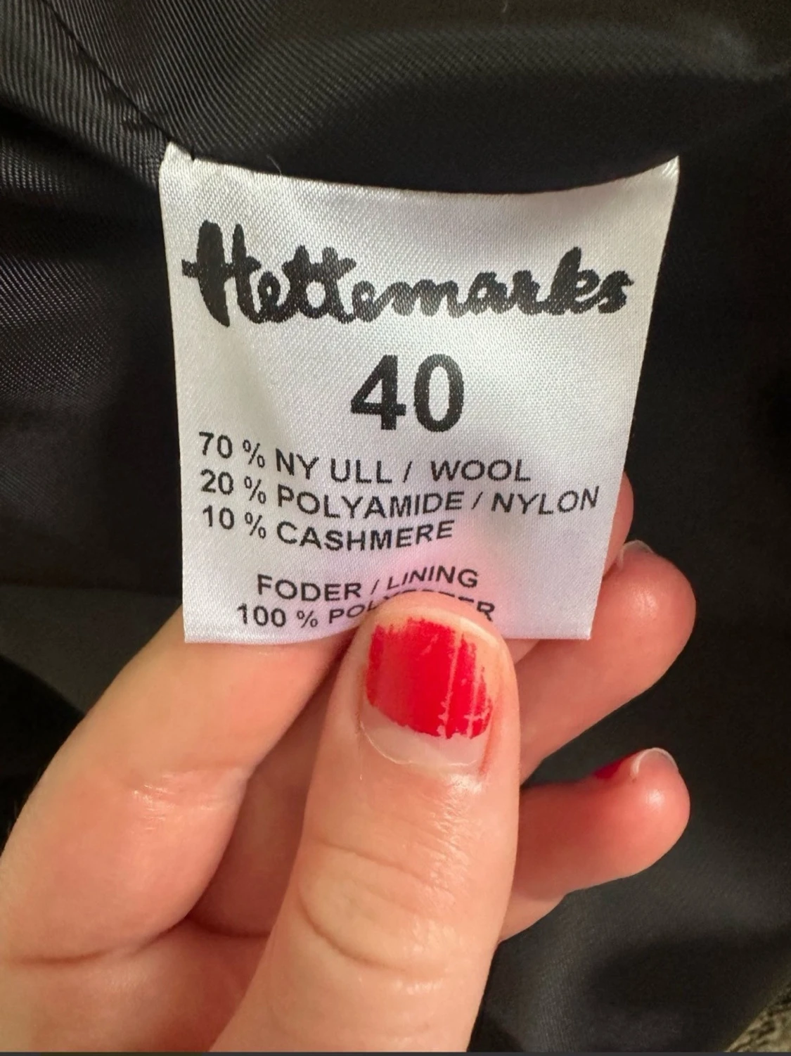 Svart kappa från Hettemarks i ull och cashmere - 3