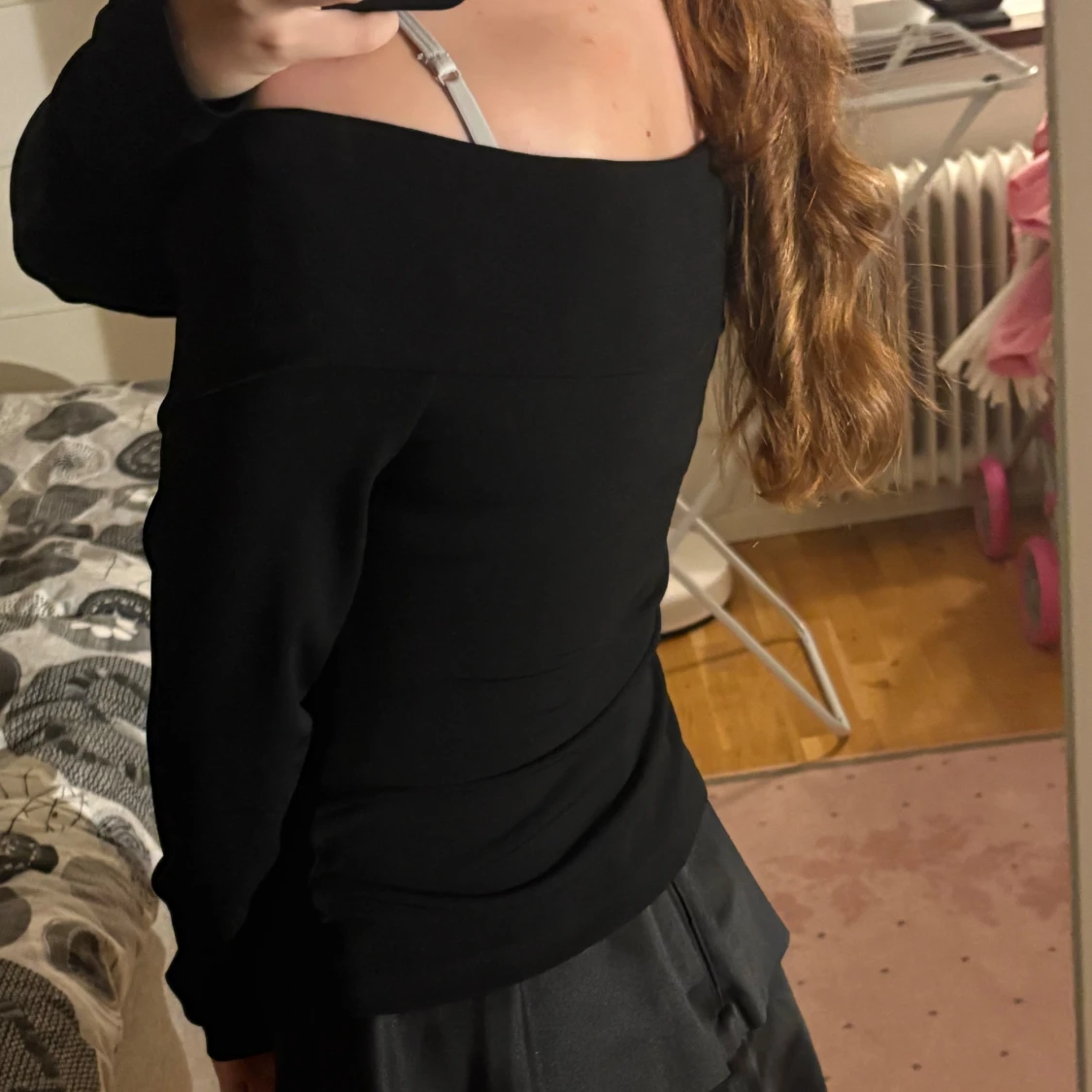 Svart offshoulder topp i bomull - 3