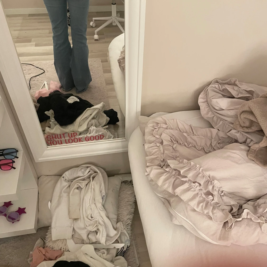 Ljusblå bootcut jeans - 2