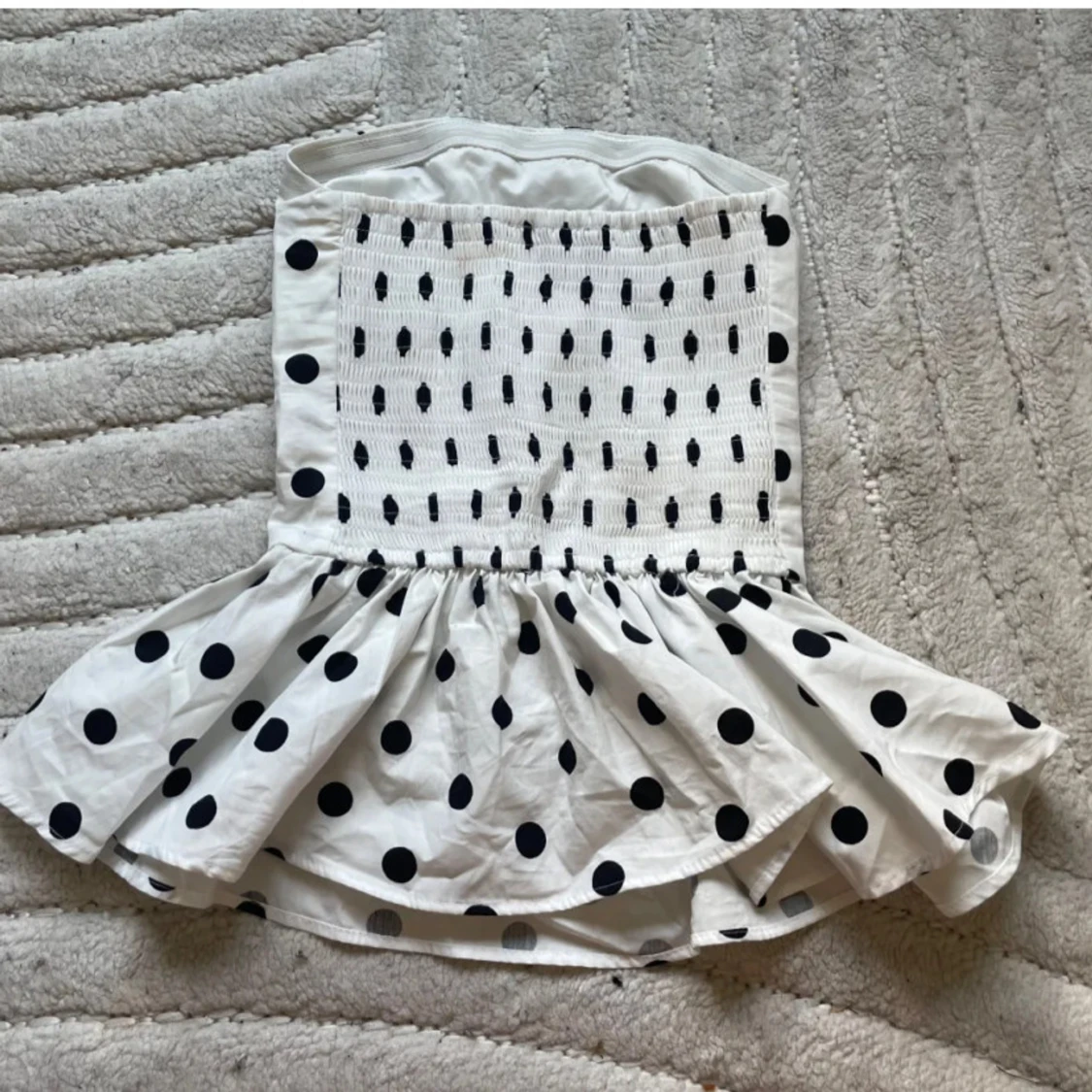 Vit prickig bandeau tubtopp - 2