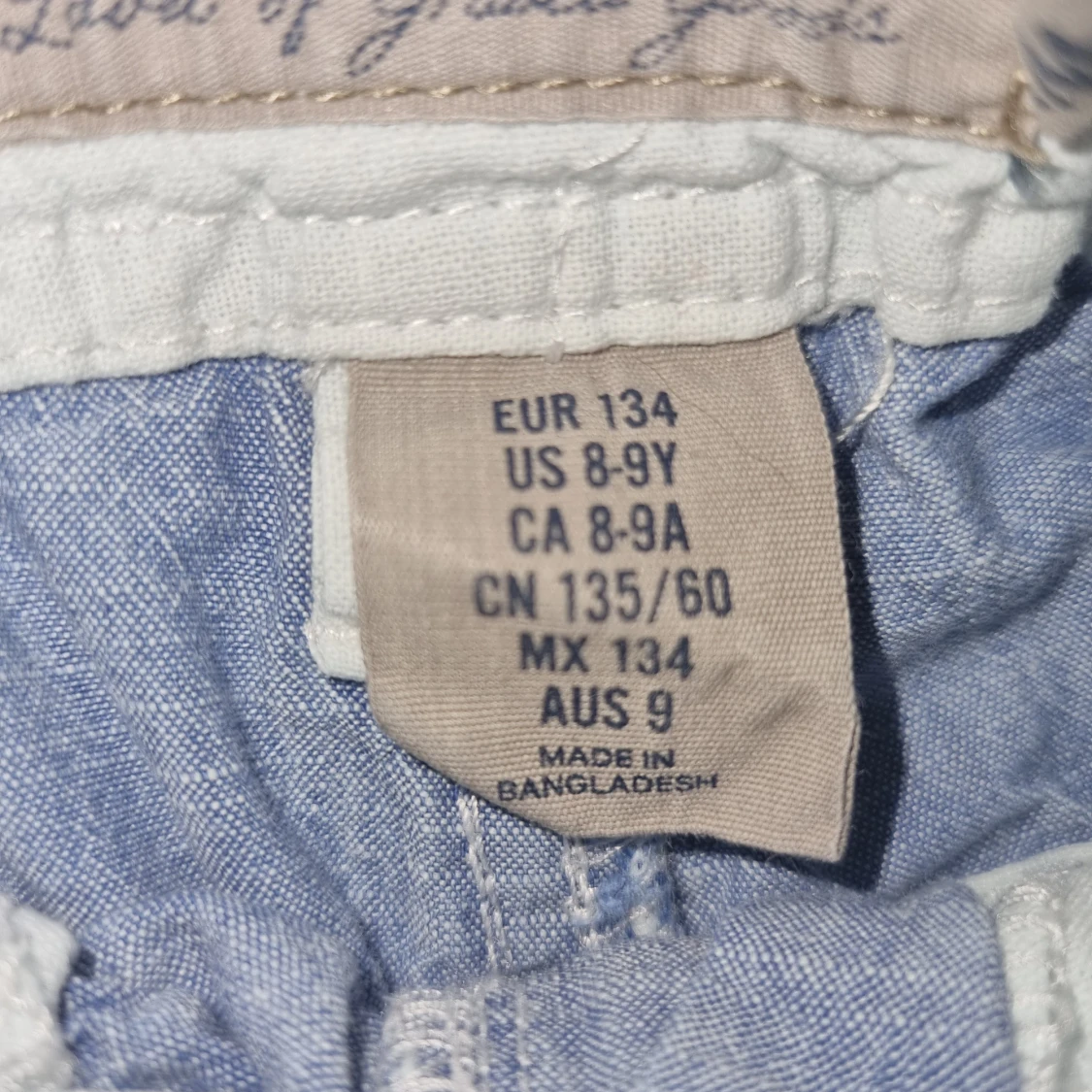 Blåa bomullsshorts med justerbar midja - 2