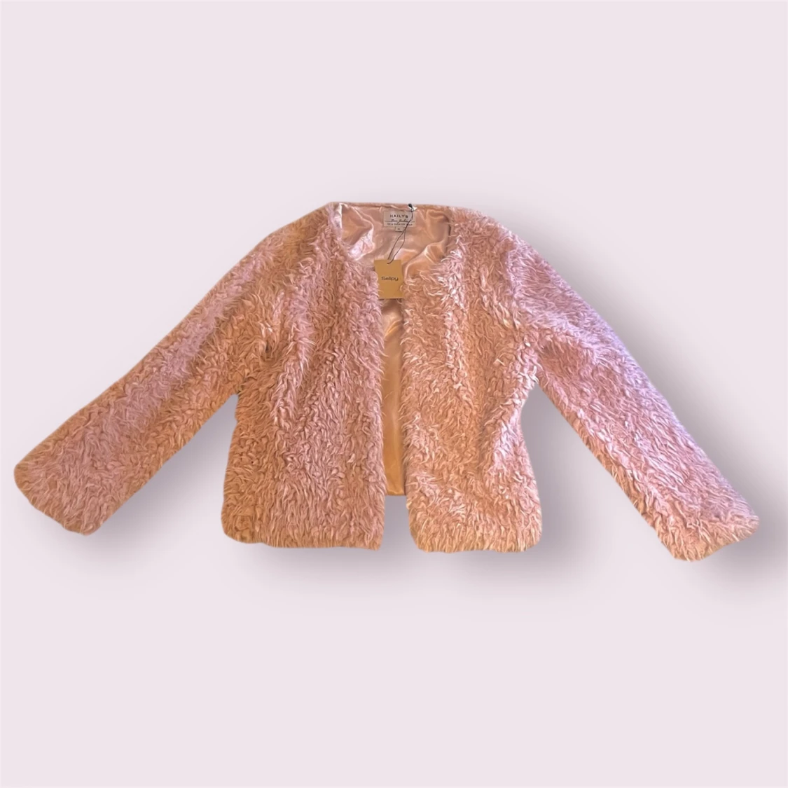 Ljusrosa fuskpälsjacka 