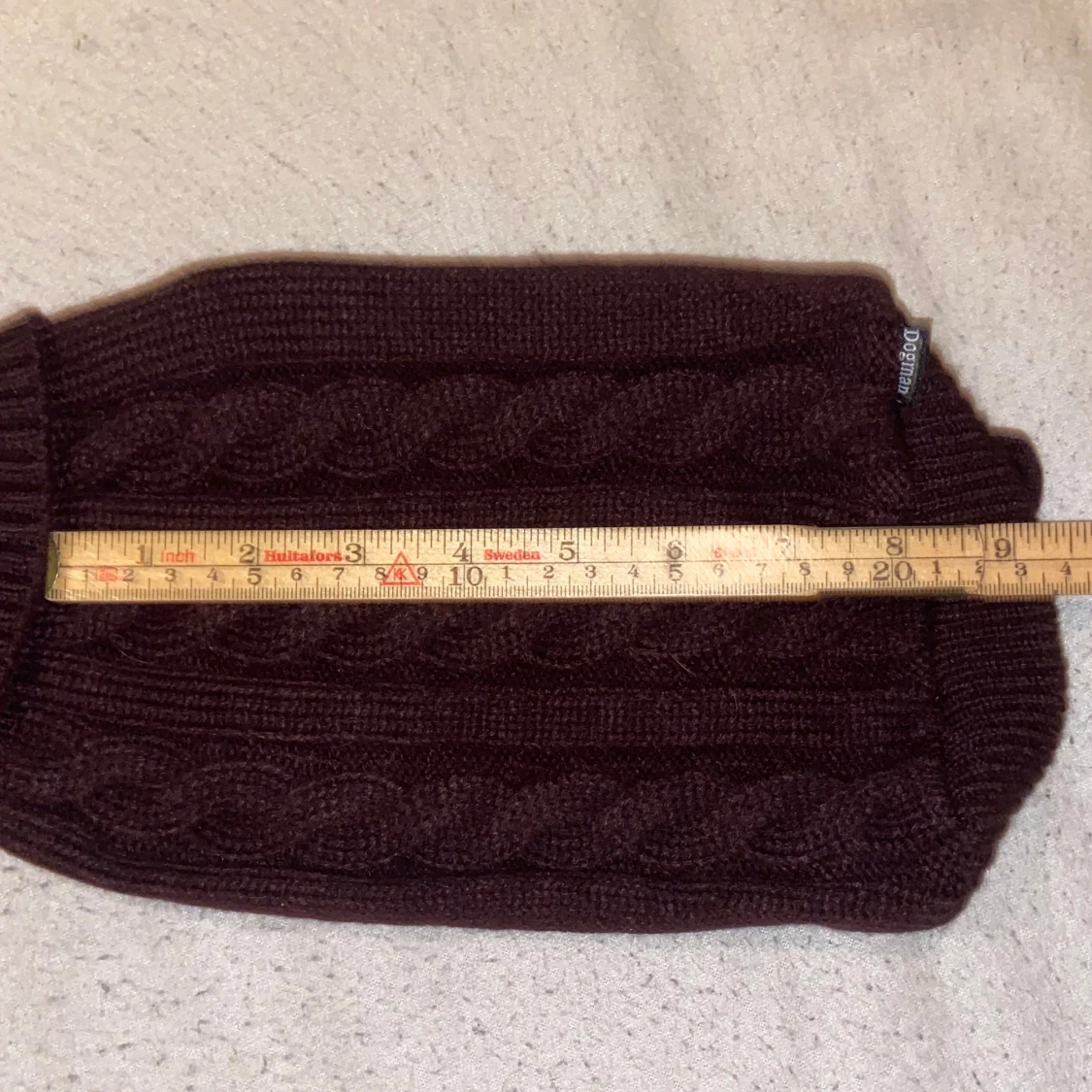 Lila/brun stickad tröja till hund - 4