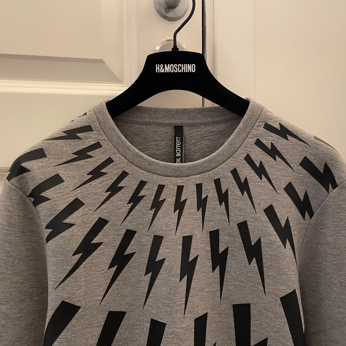 Grå sweatshirt Neil Barrett blixtmönster - 3
