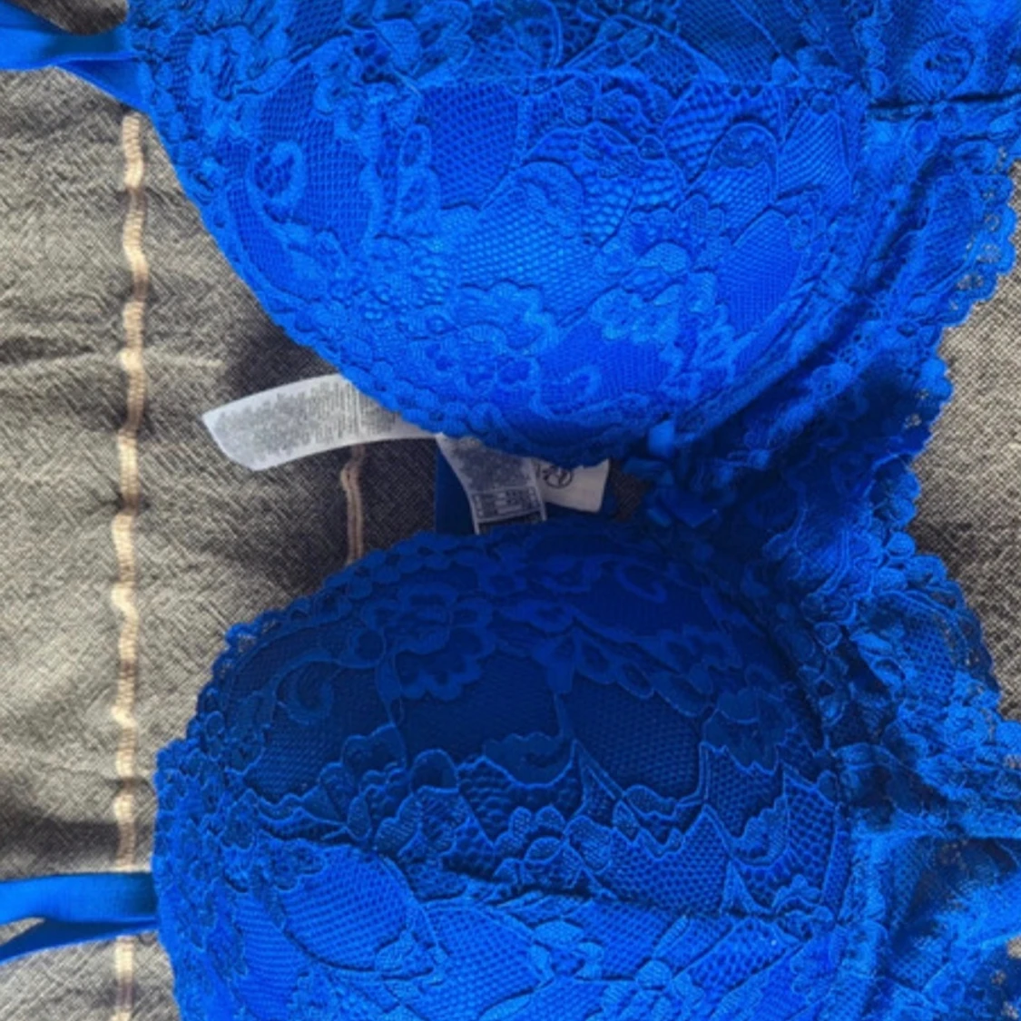 Blå  bh med push up st 85D - 1