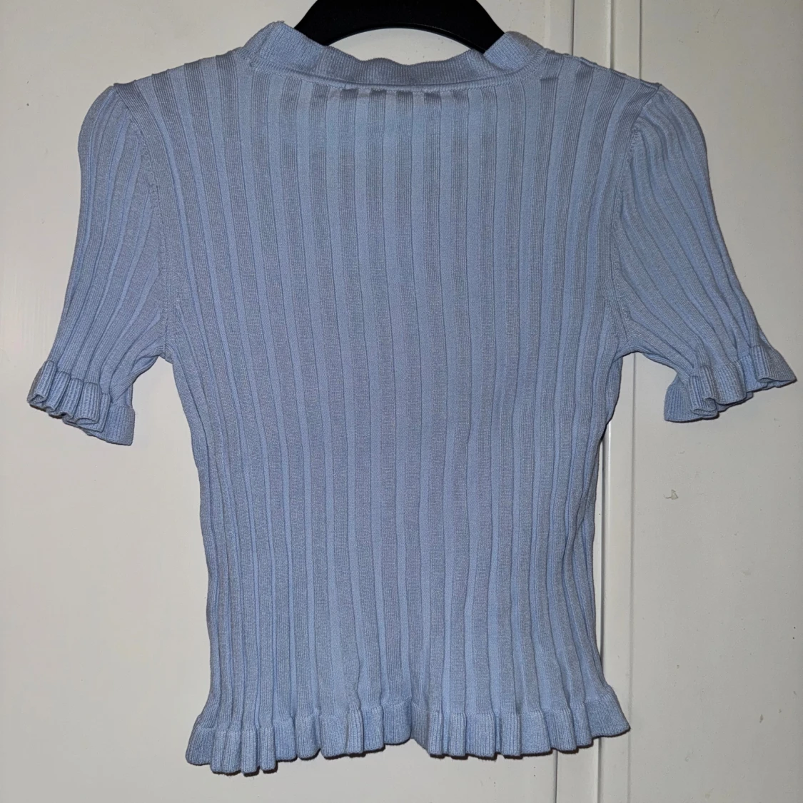 Ljusblå ribbad topp  - 1