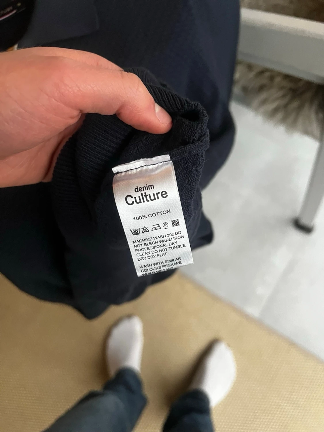 Denim Culture Tröja, S, Mörkblå, Mycket Bra Skick - 5