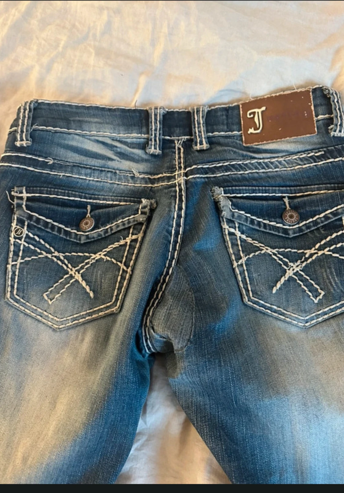 Blå bootcut jeans  - 1