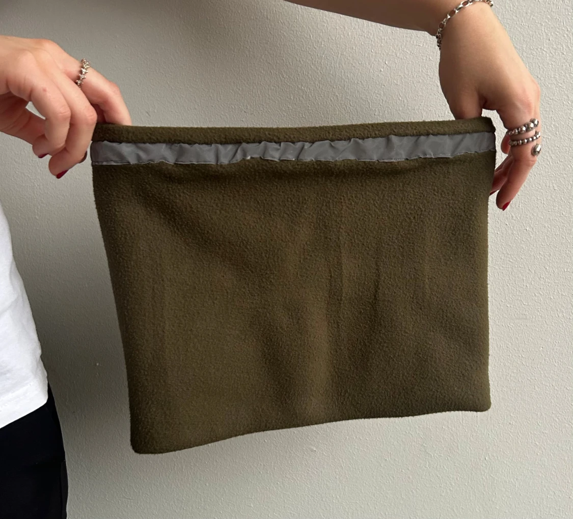 Fleece buff med reflex, mossa - 2