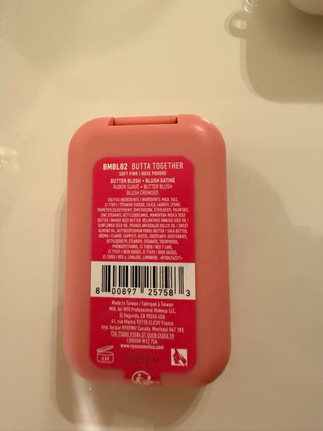 NYX Buttermelt Blush Soft Pink - 1