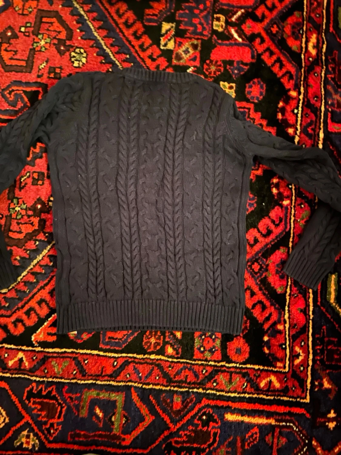 Blå stickad tröja - 1