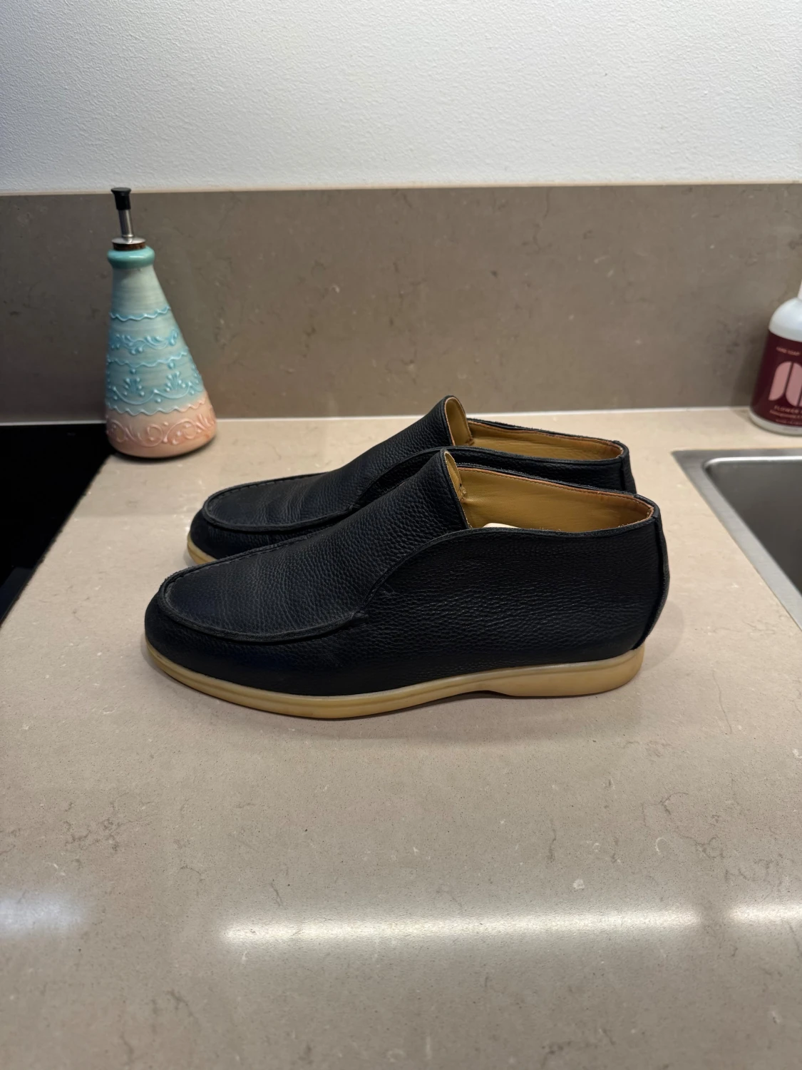 Loro Piana Open Walk – svart hjortläder - 2