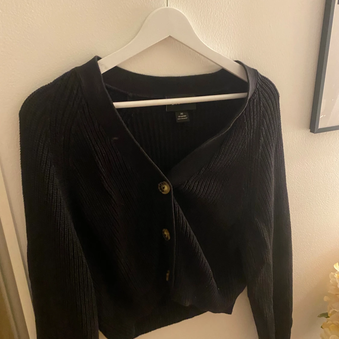 Svart stickad kofta  - 2