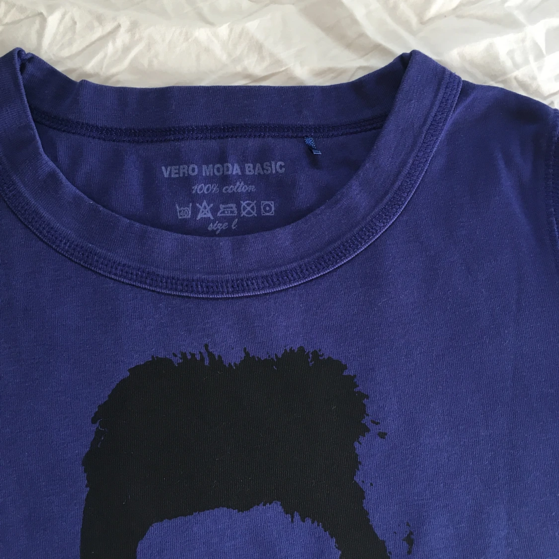 Mörklila David Bowie band tröja/ T-shirt med tryck/ Graphic topp  - 4