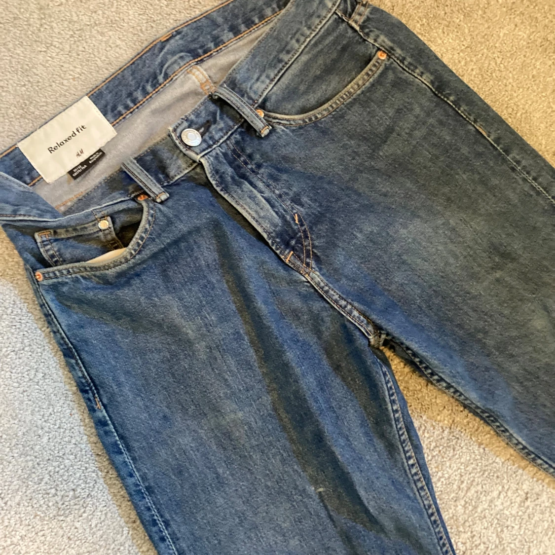 Blå relaxed fit jeans från H&M - 2