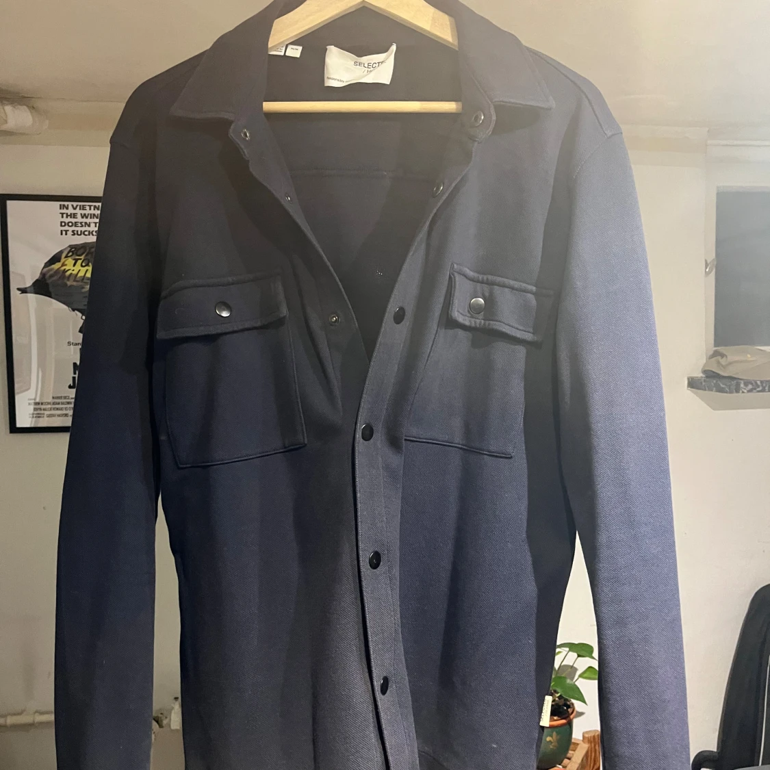 Mörkblå overshirt från Selected Homme