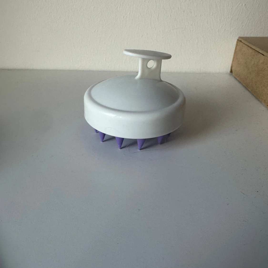 Lila silikon hårbottenborste